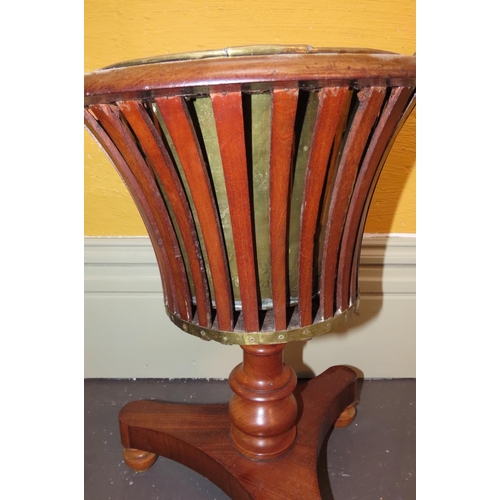 898 - Regency Mahogany Stand Shaped Form with Original Brass Liner Good Original Condition, Approximately ... 