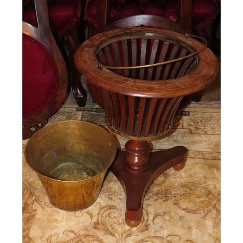 898 - Regency Mahogany Stand Shaped Form with Original Brass Liner Good Original Condition, Approximately ... 