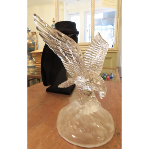 904 - Vintage Glass Sculpture Eagle Alighting Approximately 8 Inches High