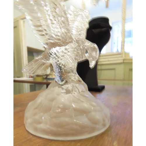 904 - Vintage Glass Sculpture Eagle Alighting Approximately 8 Inches High