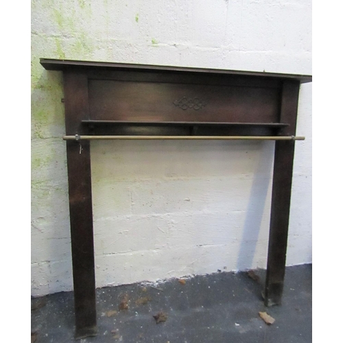 911 - Edwardian Fire Surround with Brass Rail Shelf Shelf Width 52 Inches. Height to Shelf 51 Inches. Inte... 