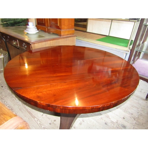 913 - Regency Rosewood Circular Form Table with Triform Base Approximately 4ft Diameter