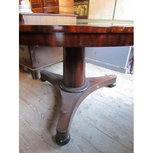 913 - Regency Rosewood Circular Form Table with Triform Base Approximately 4ft Diameter