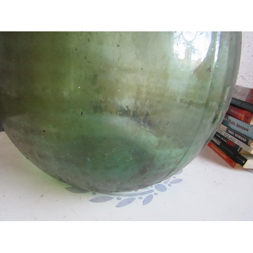 914 - Antique Emerald Glass Buoy Good Original Condition Approximately 24 Inches High