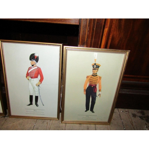 915 - Four Framed Military Prints Each Approximately 12 Inches High x 9  Inches Wide