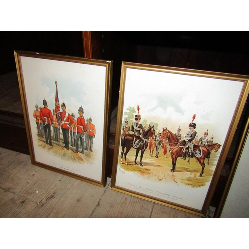 915 - Four Framed Military Prints Each Approximately 12 Inches High x 9  Inches Wide