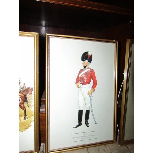 915 - Four Framed Military Prints Each Approximately 12 Inches High x 9  Inches Wide