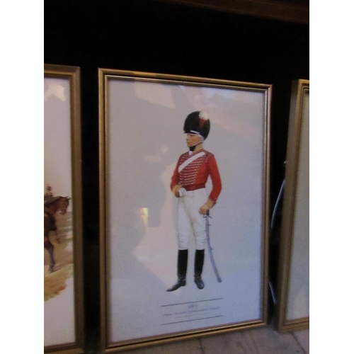 915 - Four Framed Military Prints Each Approximately 12 Inches High x 9  Inches Wide