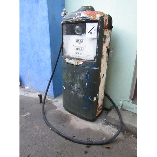 916 - Original Old Petrol Pump Double Sided with Original Nozzle and Fittings Please Note Glass Lacking on... 