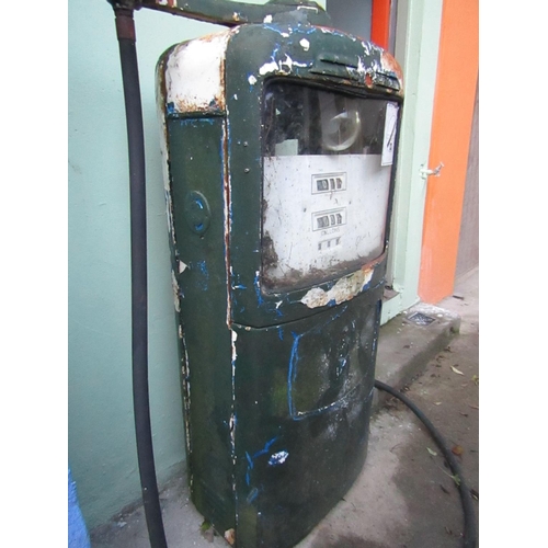 916 - Original Old Petrol Pump Double Sided with Original Nozzle and Fittings Please Note Glass Lacking on... 