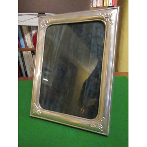 917 - Irish Solid Silver Rectangular Form Table Top Photograph Frame with Celtic Motifs Approximately 9 In... 