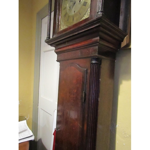 919 - George III Long Cased Clock with Engraved Brass Dial Roman Numeral Decorated Approximately 7ft High ... 