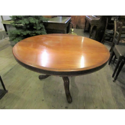 921 - William IV Mahogany Circular Form Table Approximately 4ft 6 Inches Diameter above Carved Tripod Base