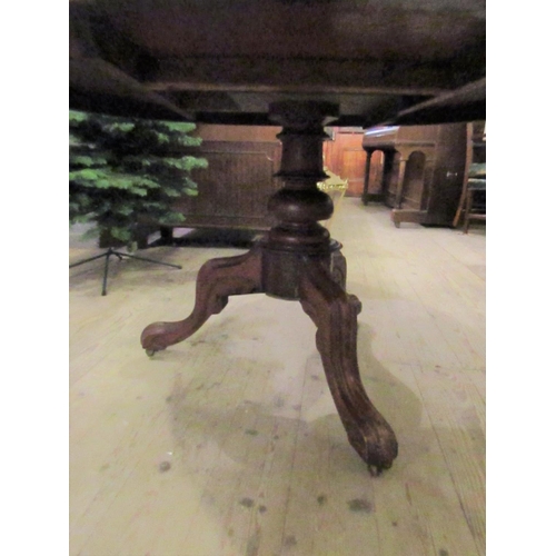 921 - William IV Mahogany Circular Form Table Approximately 4ft 6 Inches Diameter above Carved Tripod Base