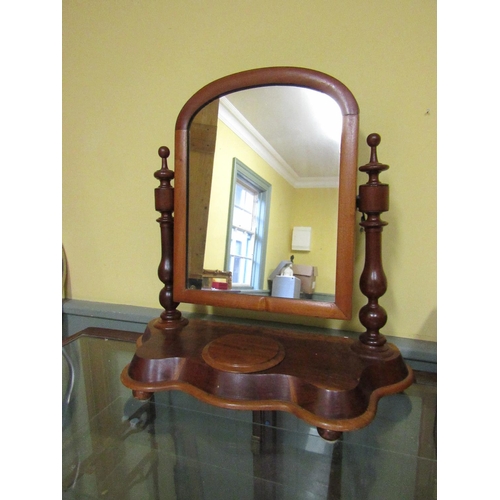 935 - Victorian Mahogany Dressing Table Top Mirror with Lift Up Central Well Approximately 20 Inches Wide ... 