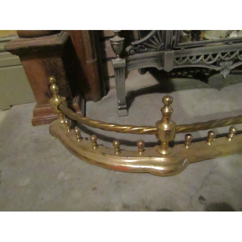 937 - Antique Cast Brass Shaped Form Fender to Fit 4ft Hearth