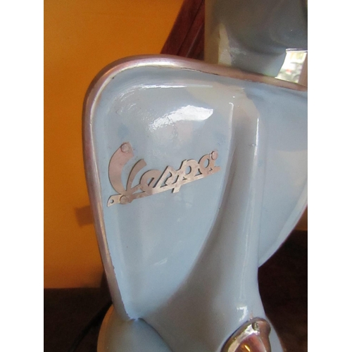 938 - Enamel Decorated Vespa Motif Table Lamp Working Order Approximately 15 Inches High