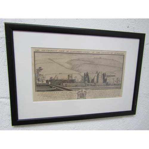 950 - Georgian Engraving Town Scene Signed and Titled Approximately 10 Inches High x 24 Inches Wide Contai... 