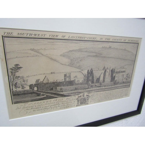 950 - Georgian Engraving Town Scene Signed and Titled Approximately 10 Inches High x 24 Inches Wide Contai... 