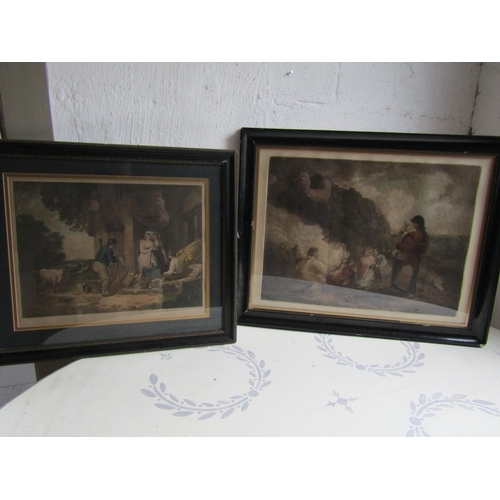 951 - Pair of Victorian Engravings George Morland Largest Approximately 18 Inches High x 20 Inches Wide