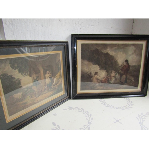 951 - Pair of Victorian Engravings George Morland Largest Approximately 18 Inches High x 20 Inches Wide