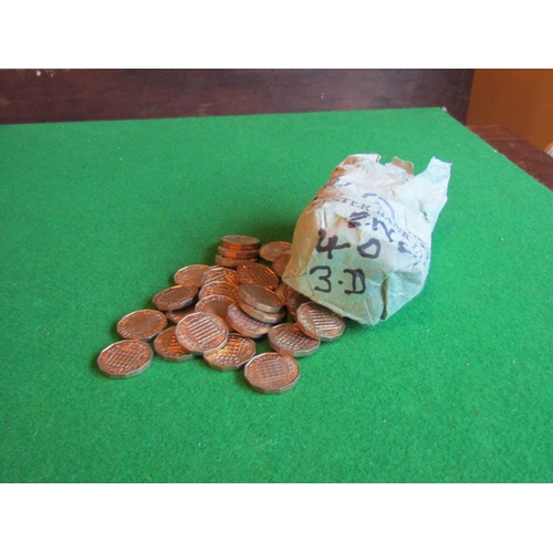 955 - Quantity of 3d Coins Approximately 40 with Bag