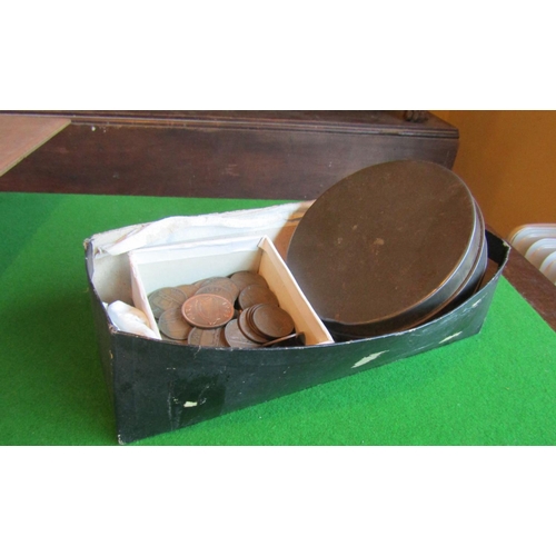 958 - Box of Various Coins with Tin Containing Other Coins Quantity As Photographed