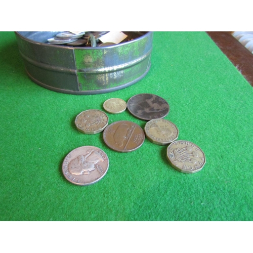 958 - Box of Various Coins with Tin Containing Other Coins Quantity As Photographed