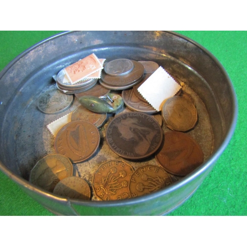 958 - Box of Various Coins with Tin Containing Other Coins Quantity As Photographed