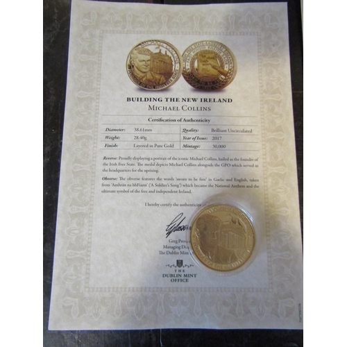 962 - Michael Collins Limited Edition Gold Filled Coin with Certificate of Authenticity Mint Condition