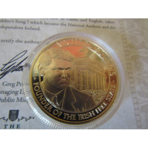 962 - Michael Collins Limited Edition Gold Filled Coin with Certificate of Authenticity Mint Condition