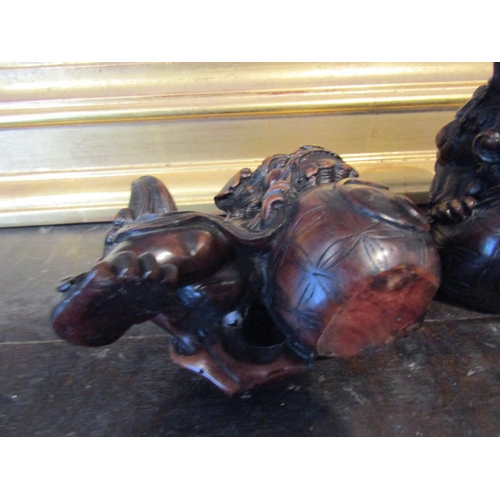 974 - Pair of Chinese Dogs of Fo Sculptures Approximately 6 Inches Wide