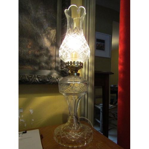 979 - Large Waterford Cut Crystal Table Lamp Original Condition Electrified Attractive Form Approximately ... 