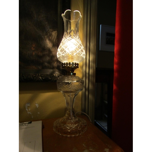 979 - Large Waterford Cut Crystal Table Lamp Original Condition Electrified Attractive Form Approximately ... 