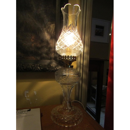 979 - Large Waterford Cut Crystal Table Lamp Original Condition Electrified Attractive Form Approximately ... 