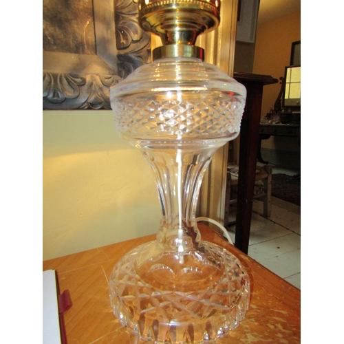 979 - Large Waterford Cut Crystal Table Lamp Original Condition Electrified Attractive Form Approximately ... 