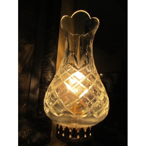 979 - Large Waterford Cut Crystal Table Lamp Original Condition Electrified Attractive Form Approximately ... 