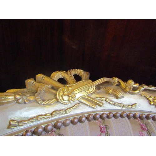 98 - Pair of Carved and Gilded Drawing Room Armchairs Well Carved Backs above Turned Supports