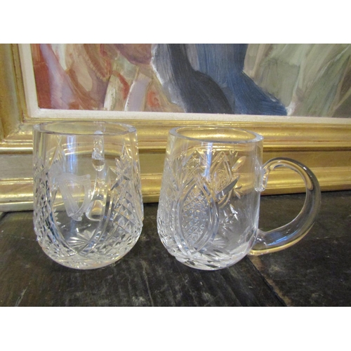 991 - Pair of Waterford Crystal Tankards One with Harp Engraving