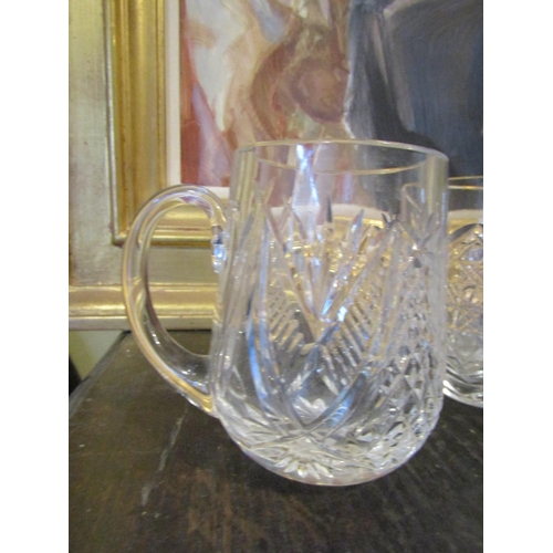 991 - Pair of Waterford Crystal Tankards One with Harp Engraving