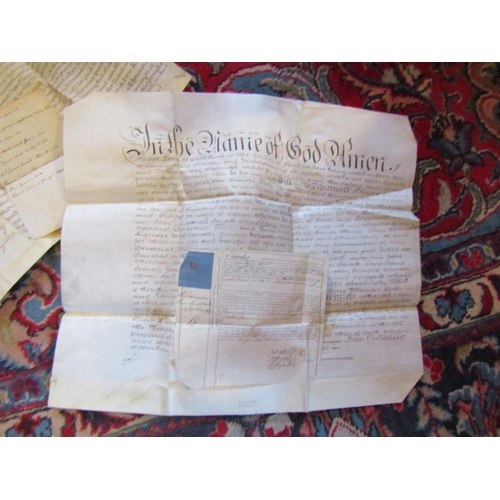 995 - 18th Century Legal Document on Vellum Together with Two Others