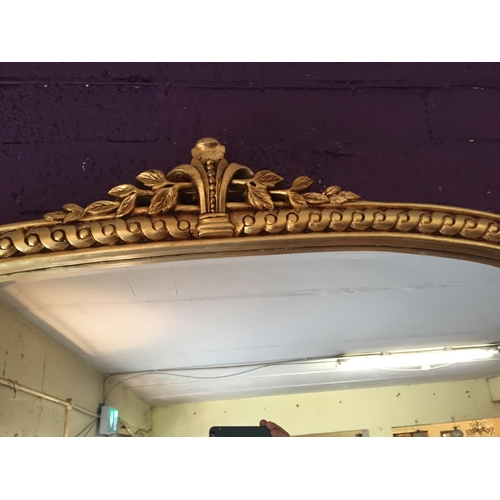 1138 - Carved Giltwood Overmantle Mirror with Further Carved Side Decoration Approximately 4ft 8 Inches Wid... 