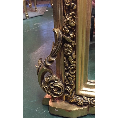 203 - Carved Giltwood Overmantle Mirror with Further Carved Side Decoration Approximately 5ft 6 Inches Wid... 