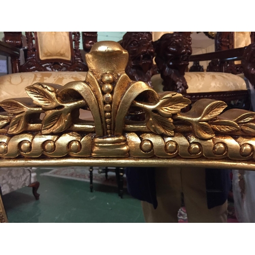 828 - Carved Giltwood Overmantle Mirror with Further Carved Side Decoration Approximately 4ft Wide 6 Inche... 