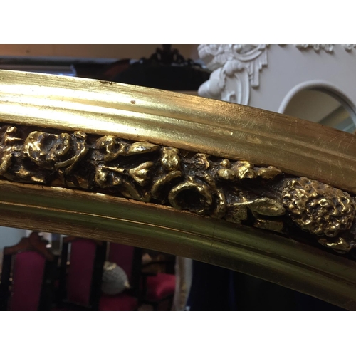 927 - Carved Giltwood Overmantle Mirror with Further Carved Side Decoration Approximately 4ft Wide 8 Inche... 