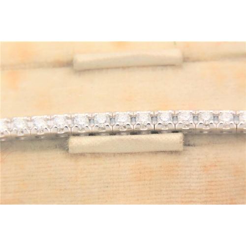 32 - Three Carat Diamond Ladies Tennis Line Bracelet of High Colour, Good Clarity and Cut With Safety Cla... 
