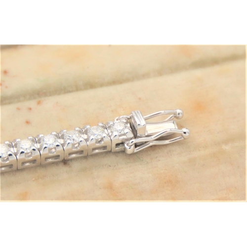 32 - Three Carat Diamond Ladies Tennis Line Bracelet of High Colour, Good Clarity and Cut With Safety Cla... 