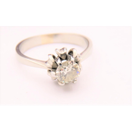 48 - Diamond Solitaire Ring Mounted on 18 Carat Yellow Gold Centre Stone Approximately .5 Carat Good Colo... 