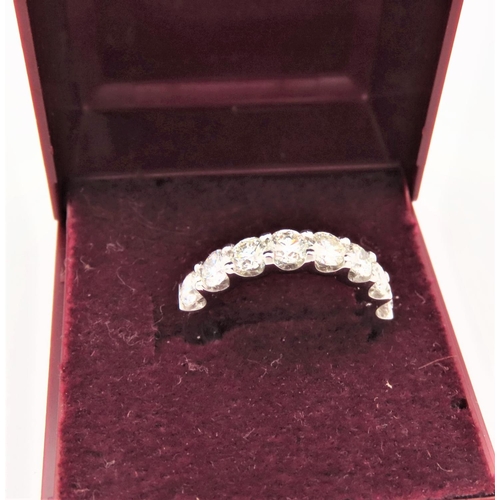49 - Eight Stone Ladies Half Eternity Diamond Ring Mounted on 18 Carat White Gold Ring Size M and a Half