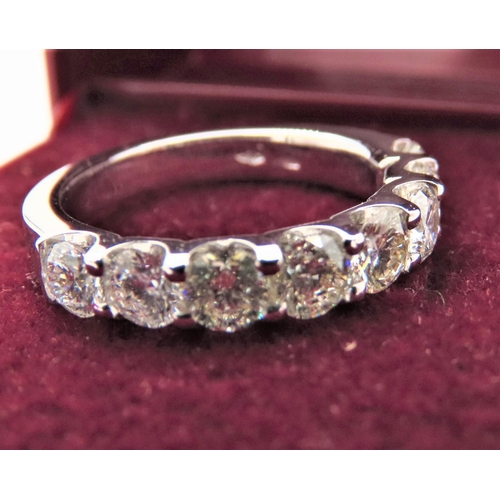 49 - Eight Stone Ladies Half Eternity Diamond Ring Mounted on 18 Carat White Gold Ring Size M and a Half